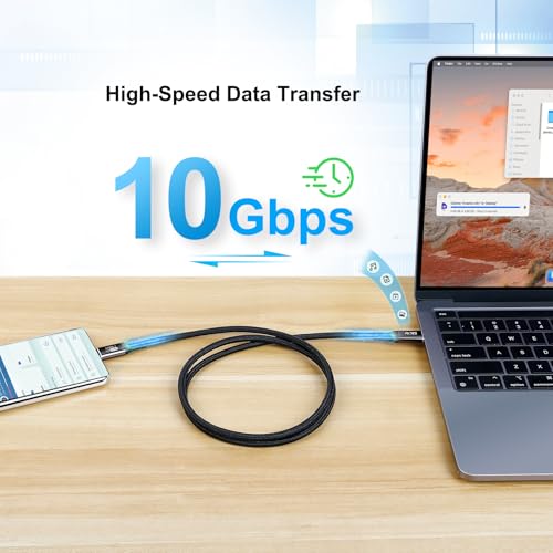 SKW USB C to USB C 3.1 Cable, High Speed Type C 10Gbps 4K Video Data Transfer 100W(5A) Charger Cable with E-Marker 6.5ft / 2M – Enhanced Compatibility and Speed