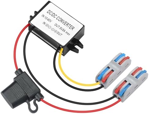 Heavy-Duty IP67 Waterproof DC-DC Converter: Reliable Voltage Regulator for Marine, Truck, and Solar Use – 10-60 V Input to 5 V Output, 5 A, 25 W – Shockproof & Dustproof Design for Extreme Environments – 1-Year Warranty for Dependable Performance