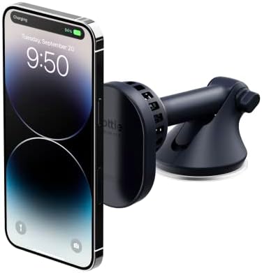 i Ottie Velox Magnetic Wireless Car Mount for Mag Safe i Phones 12-15 Series – Fast Charging, 360-Degree Rotation & Sleek Design for Ultimate Driving Convenience