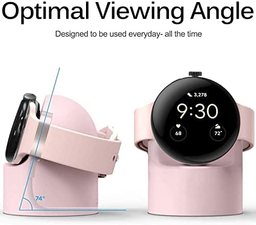 Elevate Your Charging Routine with Miimall’s Premium Non-Slip Silicone Dock for Google Pixel Watch 2 – Ingenious Cable Management, Quick-Power Solution, and Stylish Design for Effortless Access and Enhanced Aesthetics (White)