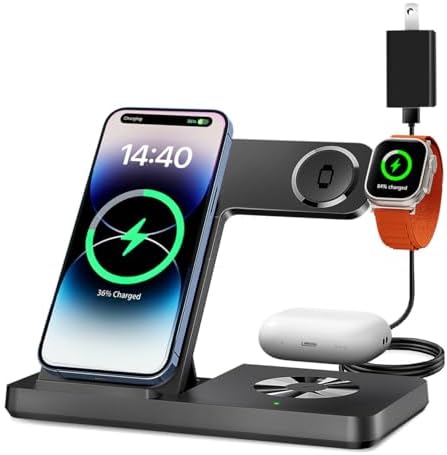 Revolutionary 3-in-1 Wireless Charging Station for Apple Devices – Fast Charging Dock for i Phone 8-16 Series, Apple Watch, and Air Pods Pro/4/3/2 – Seamless Compatibility & Space-Saving Design for Effortless Organization