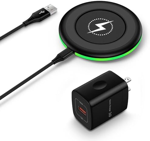 Samsung Fast Wireless Charger Pad – Universal 15 W Quick Charge Station for Galaxy S25 Ultra, S24, S23 & Google Pixel 9 Pro – Slim Design & Case-Friendly Inductive Charging Mat with QC 3.0 Adapter for Rapid Power Boosts – Ultimate Compatibility for Android Devices and More