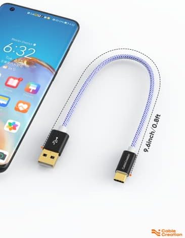 Compact USB C Cable Duo – 0.5 FT Braided Fast Charging Cables for Seamless Data Transfer | 3 A Power & 480 Mbps Speed | Ultimate Compatibility for Mac Book Air, Galaxy S22 Ultra, Stylus Pen, and More | Durable Design | Ideal for On-the-Go Connectivity