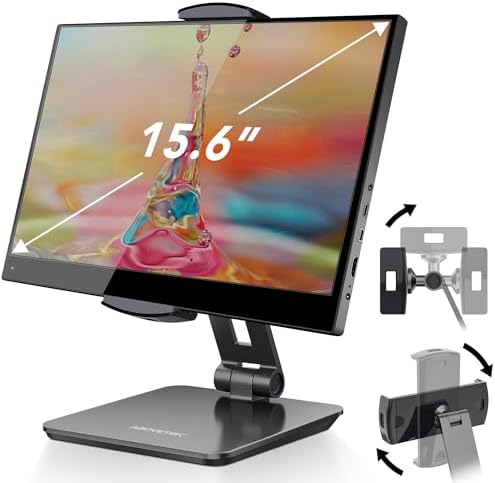 Premium Above TEK 360° Swivel Aluminum Tablet Stand: Adjustable Holder for 4″-15.6″ Devices – Ideal for Retail, POS, and Office Use – Durable Grey Finish for Enhanced Display and User Engagement Solutions