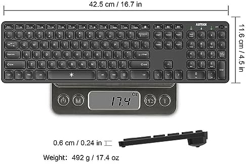 Transform Your Typing with the Arteck Universal Backlit Wireless Bluetooth Keyboard – Multi-Device Compatible & Rechargeable with 7-Color Adjustable Illumination for Windows, i OS, Android, and More! Elevate Your Workspace’s Style and Efficiency!