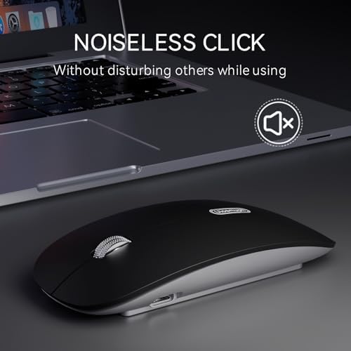 Elevate Your Computing with the Uiosmuph G11 Wireless Mouse – Stylish Purple Slim Design, USB C Rechargeable & Silent Click Technology for Effortless Precision and Comfort on Laptop, Mac, and PC
