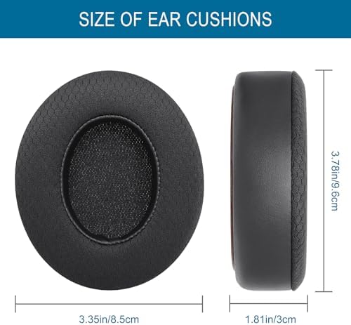 Enhance Your Audio Experience with GEVO Replacement Earpads for Beats Studio 2 & 3 – Premium High-Density Noise Isolation Foam & Breathable Mesh Fabric for Unmatched Comfort & Sound Quality – Ideal Fit for Wired & Wireless Headphones in Elegant Black