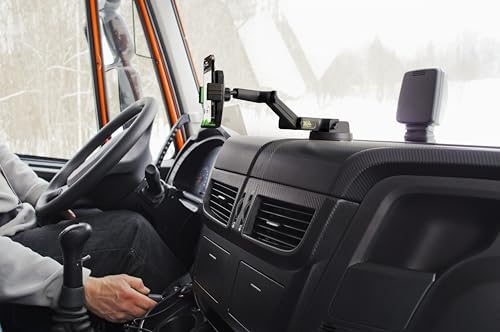 Heavy-Duty Truck Phone Mount with Super Suction Cup – Ultimate Mobile Device Holder for i Phone & Samsung, 16.9-Inch Long Arm for Maximum Stability & Flexibility, Ideal for Big Rig Drivers, Enhances Road Safety and Hands-Free Navigation