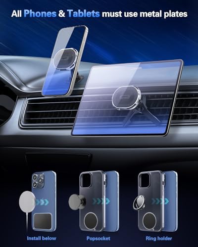 Volport Advanced Magnetic Phone Mount for Automotive Use – Heavy-Duty Vent & Dashboard Holder Compatible with Mercedes Benz and Mini Cooper – Securely Stabilizes i Phone, Samsung Devices & Tablets with Superior Magnet Technology – Effortless Installation for Safe, Hands-Free Navigation and Entertainment