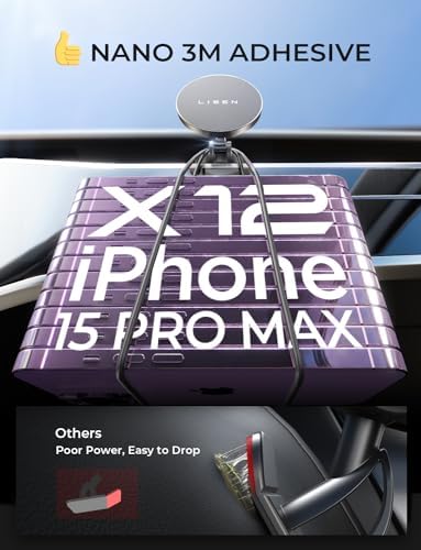 LISEN Mag Safe Car Mount Charger – 15 W Fast Charging Magnetic Wireless Holder for i Phone 16 Pro Max, 15, 14, 13 – Ultra-Durable Zinc Alloy Design for Secure Dashboard Fit and Enhanced Stability on the Road – Essential Fast Charging Accessory for i Phone Users