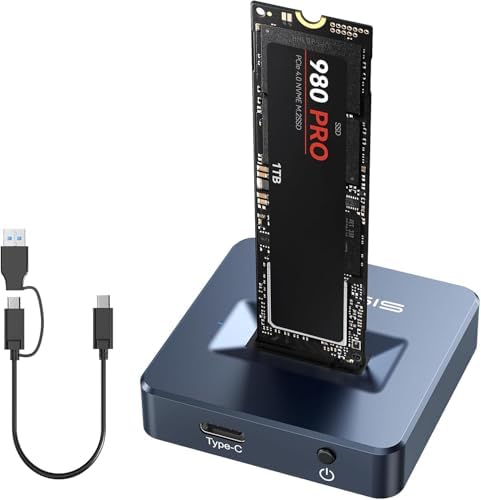 Ultra-Fast ACASIS NVMe SSD Reader Docking Station – Sleek Aluminum Alloy Enclosure for 10 Gbps Data Transfer, Compatible with M.2 NVMe (M Key) and SATA (B+M Key) SSDs – Optimal Heat Dissipation and Portability for Professionals and Tech Enthusiasts – Effortless Plug-and-Play Setup for Enhanced Storage Solutions