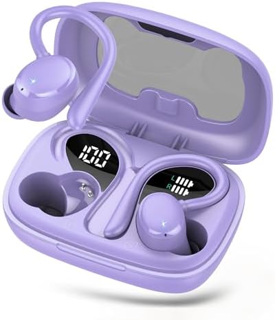 Tiksounds Bluetooth 5.3 Sport Earbuds – Ultimate 72-Hour Playtime with Powerful Deep Bass, Ergonomic Earhook Design & Advanced Four-Microphone Noise Cancellation, IP7 Waterproof for All-Weather Performance, LED Battery Display – Ideal for Fitness Enthusiasts and Everyday Use