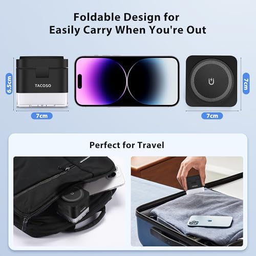 Revolutionary 3-in-1 Wireless Charger with Nightlight – Foldable Apple Charging Dock for i Phone 12-16, Apple Watch & Air Pods – 15 W Magnetic Fast Charging Station, Perfect for Home or Travel – No Adapter Required