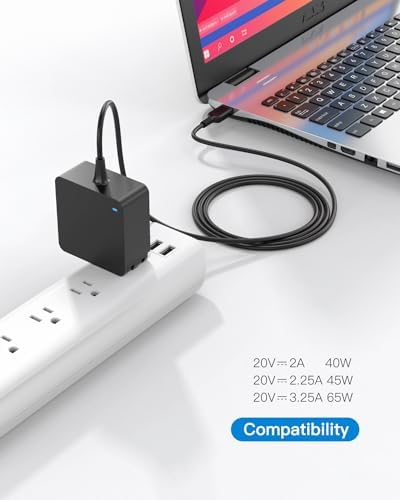 Lenovo Ideapad Yoga 3 Pro Charger – High-Speed 65 W Power Adapter with 7.5 ft Cable for Enhanced Flexibility and Compatibility – UL Certified Safety Features for Reliable Charging of Yoga Series and Miix Models – Ultimate Peace of Mind for Home, Office, and Travel Use