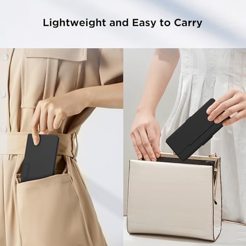 CACOE Ultra-Slim Foldable Wireless Keyboard with Integrated Stand – Dual-Channel QWERTY Design for Seamless Device Switching – Portable Mini Keyboard for Smartphones, Tablets, and Laptops – Stylish Wine Red Finish for Enhanced Productivity and Versatility