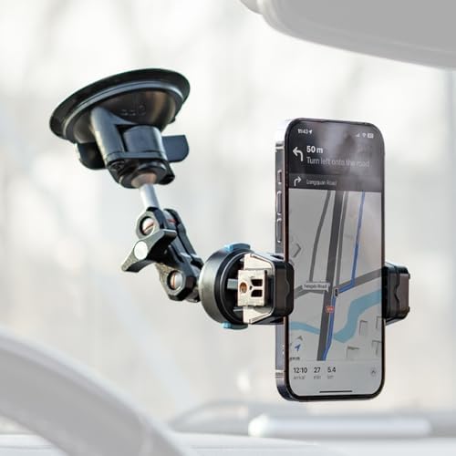 Durable Suction Cup Phone Mount for Windshield – Premium Car Holder for i Phone 15/14/13 Pro Max, Samsung, Google, LG – Secure Grip, 360-Degree Adjustable Angles, Easy Installation for Safer Driving and Effortless Connectivity