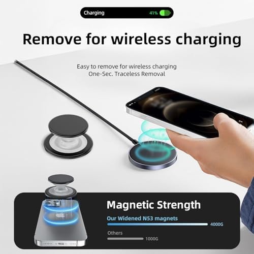 Magnetic Mag Safe Phone Grip Holder – Ergonomic Collapsible Stand for i Phone 12-16 Series, Transparent White Finish for Enhanced Style and Functionality, Secure Grip for Texting and Hands-Free Viewing, Lightweight and Portable Mobile Accessory