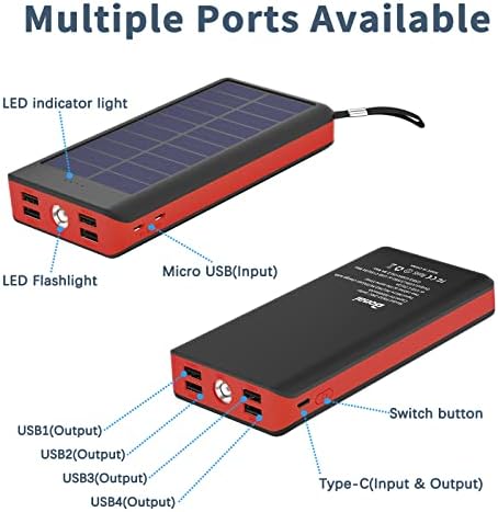 BONAI 30000 m Ah Portable Power Bank – High-Capacity External Charger with Dual USB Outputs, Built-in Flashlight & 8-Pin Cables for Fast Charging on the Go – Ideal for i Phone, Android, and i Pad Users – Reliable Power Solution for Travel and Daily Use in Green