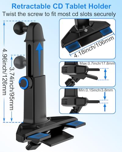 Revolutionary CD Slot Phone Holder for Cars – Versatile 360° Rotating Mount with Telescopic Arm for i Phone 16/15/14 Pro Max, Galaxy S22 & All 4-7″ Smartphones – Ultimate Driving Convenience & Safety Solution