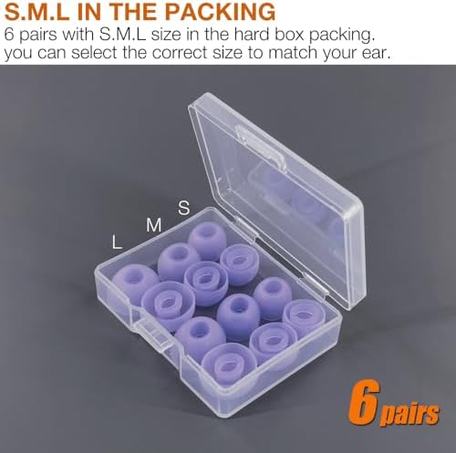 Upgrade Your JBL Tune Buds with Premium Silicone Eartips – 12 Pack in Stylish Purple for Unmatched Comfort and Enhanced Sound Isolation, Perfect Fit for Every Ear Shape