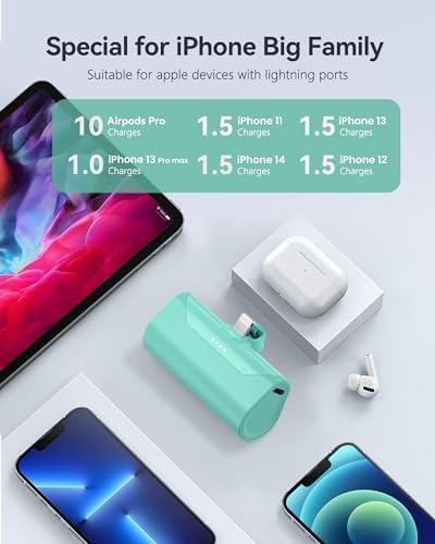 Ultra-Compact Pink 4800 m Ah Power Bank – Sleek Mini Battery Charger with 15 W Fast Charging for i Phone 14/13/12/11/8 & i Pad Air/Mini/Pro – Stylish Portable Charger for Travel & Everyday Use – Enhanced Compatibility for Air Pods Pro I/II