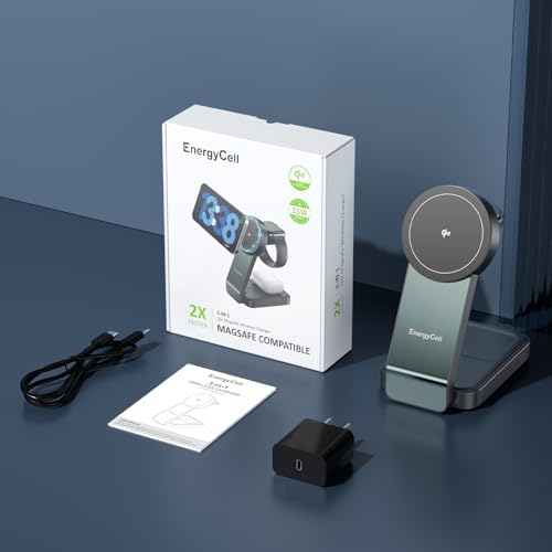 Ultimate 3-in-1 Wireless Charging Station for Apple Devices – Qi2 Certified 15 W Magnetic Fast Charger for i Phone 16/15/15 Pro/14/13/12, Apple Watch & Air Pods – Portable, Foldable Design for Efficient Charging and Minimal Clutter