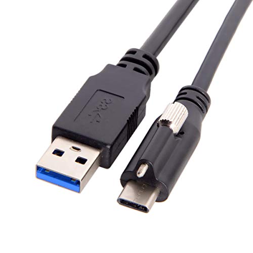 USB 3.1 Type-C Panel Mount Cable with Locking Connector – 5 M Data Transfer Cable for Cameras and Devices, Enhanced Compatibility for Seamless Connectivity, Ideal for Photographers and Tech Enthusiasts