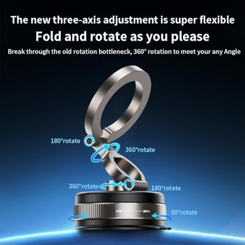 Revolutionary 360° Magnetic Car Phone Holder with 96+ LBS Suction – Premium Foldable Mount for i Phone 16/15/14/13/12 – Ultimate Stability & Versatility for Effortless Navigation and Hands-Free Communication – Best Adjustable Phone Stand for Every Vehicle