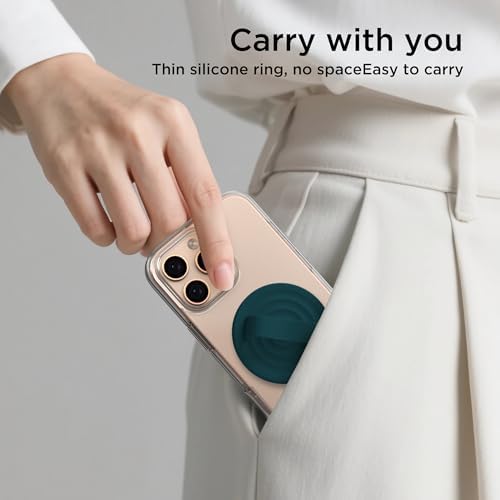 Revolutionary Magnetic Phone Ring Grip Holder – Ergonomic Silicone Finger Loop for i Phone Pro Max/Plus, 12/13/14/15/16 Series – Compatible with Mag Safe – Oat Color Enhances Aesthetics and Comfort – 360-Degree Rotation for Effortless Use – Secure Your Device with Style and Stability – Essential Smartphone Accessory for Unmatched Usability and Convenience