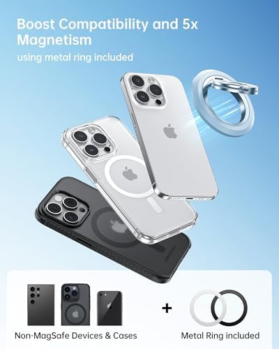 Syncwire Magnetic Phone Ring Holder – Titanium Alloy Kickstand for i Phone 12-16 Pro Max & Compatible Android Devices – Ergonomic Design, Enhanced Mag Safe Stability, Lightweight Grip for Ultimate Hands-Free Convenience