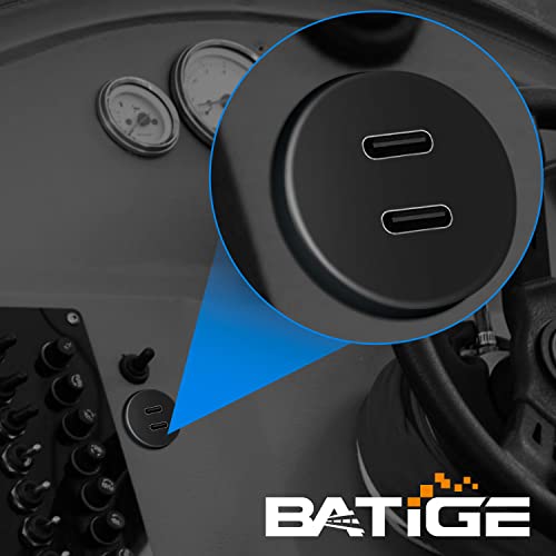 BATIGE Waterproof Dual Port USB-C 3.1 Flush Mount Cable for Vehicles – 3 ft Male to Female Extension for Car, Truck, Boat, and Motorcycle – High-Speed Data Transfer and Charging Solution with Sleek Design and Enhanced Durability