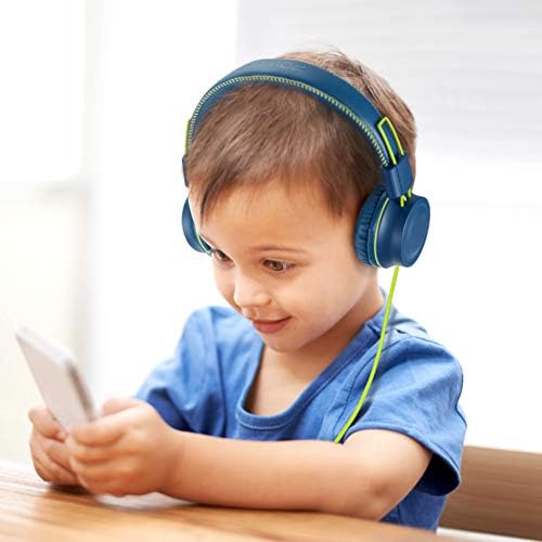 M2 Kids Foldable On-Ear Headphones – Adjustable, Tangle-Free 3.5 mm Wired Design in Vibrant Blue – Perfect for School, Travel & Gaming – Durable Comfort with Clear Sound for Young Auditory Enthusiasts – Ideal for Active Lifestyles and Extended Use