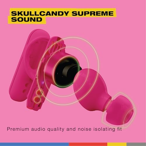 Skullcandy Smokin’ Buds Wireless Earbuds – Premium Bluetooth Headphones with Enhanced Noise Isolation, 20-Hour Playtime, IPX4 Sweat-Resistant Design – Ideal for Fitness Enthusiasts and Seamless Hands-Free Communication on i Phone & Android Devices