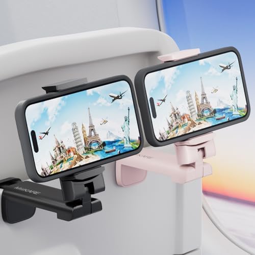Mii KARE Universal Airplane Phone Holder – Innovative 360-Degree Rotating Smartphone Mount for Ultimate In-Flight Entertainment, Lightweight and Durable Travel Companion for Effortless Viewing on Tray Tables, Perfect for Long Flights and Quick Getaways