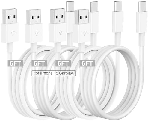 Car Carplay Cable for iPhone 16 15 Pro/Pro Max/Plus,3/3/6/6FT USB A to USB C Fast Charging Cord for iPhone 16 15 Charger,USBC Car Charger for Apple 16 15/iPad Pro-Dark Blue – Enhanced Compatibility and Speed