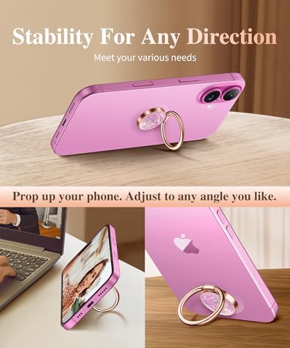 GVIEWIN Stylish Marble Phone Ring Holder with 360° Rotation for Ultimate Grip and Kickstand Functionality – Compatible with i Phone 16 Pro Max, 15 Plus, 14, 13, 12 Series & Galaxy S25/S24 Ultra – Elegant Flowing Sakura Design for Enhanced Safety and Usability