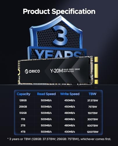 Elevate Your Computing with ORICO 1 TB M.2 2280 SATA SSD – High-Speed Internal Solid State Drive for Desktop and Laptop Upgrades, Featuring B+M Key for Universal Compatibility, 6 Gbps Data Transfer Rate, Low Power Consumption for Extended Battery Life, Perfect for Gamers and Professionals – Unleash Exceptional Performance and Reliability Today!