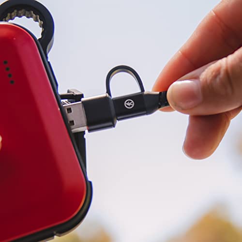 Versatile 5-in-1 Charging Cable by Outdoor Tech – 6.5′ Durable Nylon Braided Design with USB-C, Lightning, USB-A, and Micro USB Tips for Universal Device Compatibility and Rapid Charging – Essential Accessory for Tech Enthusiasts on the Go