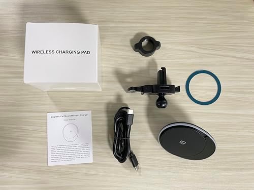 Enhanced Wireless Mag Safe Car Charger for Samsung Galaxy S25 Ultra, Google Pixel 9, and i Phone 16 – 15 W Fast Magnetic Charging Mount for Secure Hands-Free Navigation and Effortless Compatibility with Multiple Devices