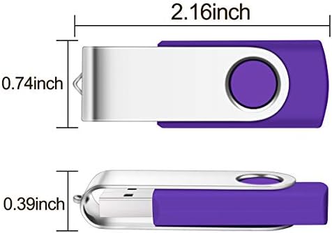 Vibrant 64 GB USB Flash Drive Pack – 5 Colorful Metal Swivel Thumb Drives with LED Indicator & Lanyards for Easy Portability – Ideal for Students & Professionals Seeking Reliable Data Storage Solutions