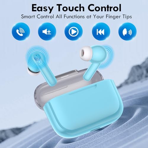 Kurdene Bluetooth 5.3 Wireless Earbuds – Stylish Pink Deep Bass Earphones with 48-Hour Playtime, Sweatproof Design for Active Lifestyles, Crystal-Clear Call Quality, and Ultra-Lightweight Comfort for On-the-Go Audio Excellence