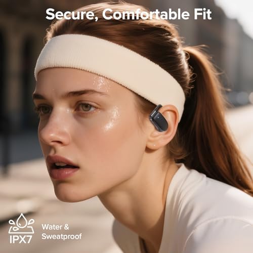 Revolutionary Wireless Sports Earbuds with 40-Hour Battery Life – Open Ear Design for Enhanced Awareness and Comfort, Secure Earhooks for Active Performance, Superior 16.2 mm Stereo Sound for Unmatched Audio Quality, Includes Portable Zipper Case and Lanyard for On-the-Go Convenience, Optimized Bluetooth for Effortless Connectivity – Ideal for Gym Workouts, Running Sessions, and Everyday Commutes