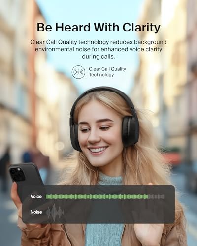Belkin Sound Form Isolate Bluetooth Over-Ear Headphones – Premium Hybrid Active Noise Cancelling Technology for Immersive Audio, Luxurious Cloud Cushion Design for All-Day Comfort, Unmatched 60-Hour Battery Life with Quick Charge, Advanced Bluetooth 5.4 Connectivity for Crystal-Clear Sound – Ideal for Travel, Home, and Office Use in Elegant Sand Finish