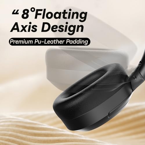 Suno Fi Hybrid Active Noise Cancelling Over-Ear Headphones – Wireless Hi-Res Audio with Exceptional Deep Bass, 40-Hour Playtime, and Foldable Travel Design for Comfort and Connectivity – Chic White Finish Perfect for Modern Sound Enthusiasts