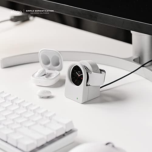 elago GWT3 Charging Dock for Samsung Galaxy Watch 8/8 Classic, 7/Ultra, 6/6 Classic, 5/5 Pro – Stylish Black Stand with Classic Clock Design for Enhanced Charging Efficiency and Desk Organization – No Cable Included – Perfect Smartwatch Accessory for Home and Office