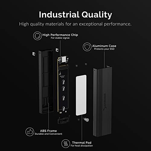 SABRENT USB-C M.2 2230 NVMe SSD Enclosure – Achieve 10 Gbps Transfer Speeds with UASP & Trim Support for Seamless Data Management on Windows, mac OS & Linux – Compact, High-Performance Storage Solution for Tech Professionals and Enthusiasts
