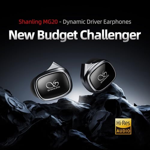 Experience the Pinnacle of Sound Quality with SHANLING MG20 Audiophile Wired Earbuds – Precision DLC Dynamic Drivers for Unrivaled Hi-Fi Audio, Customizable Detachable Cable for Personalized Listening, Ergonomically Designed for All-Day Comfort, and Universal 3.5 mm Compatibility for Versatile Use by Serious Music Aficionados Seeking Ultimate Fidelity