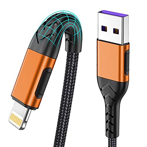 Durcord 10 FT MFi Certified i Phone Charger – 3-Pack Fast Charging Lightning Cables with Durable Nylon Design for Enhanced Compatibility & Performance, Ideal for i Phone XS Max/XS/XR/X/8/7/6 S/6/Plus/SE/i Pad – Sleek Silver Finish for Modern Tech Users