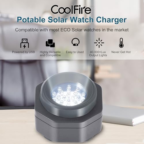 Eco-Friendly Type-C Solar Watch Charger – Sleek Silver Portable Battery Pack for Active Lifestyles – Universal Compatibility & UV-Free Protection for Outdoor Enthusiasts