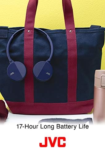 JVC HA-S23 W On-Ear Bluetooth Headphones – Ultra-Lightweight, Foldable Design with 17-Hour Battery Life for Effortless Listening – Versatile Compatibility for All Devices (Vibrant Blue)